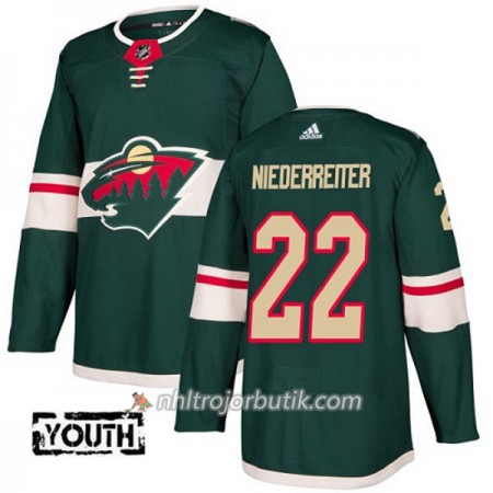 Barn Ishockey Minnesota Wild Tröja Nino Niederreiter 22 Adidas 2017-2018 Grön Authentic